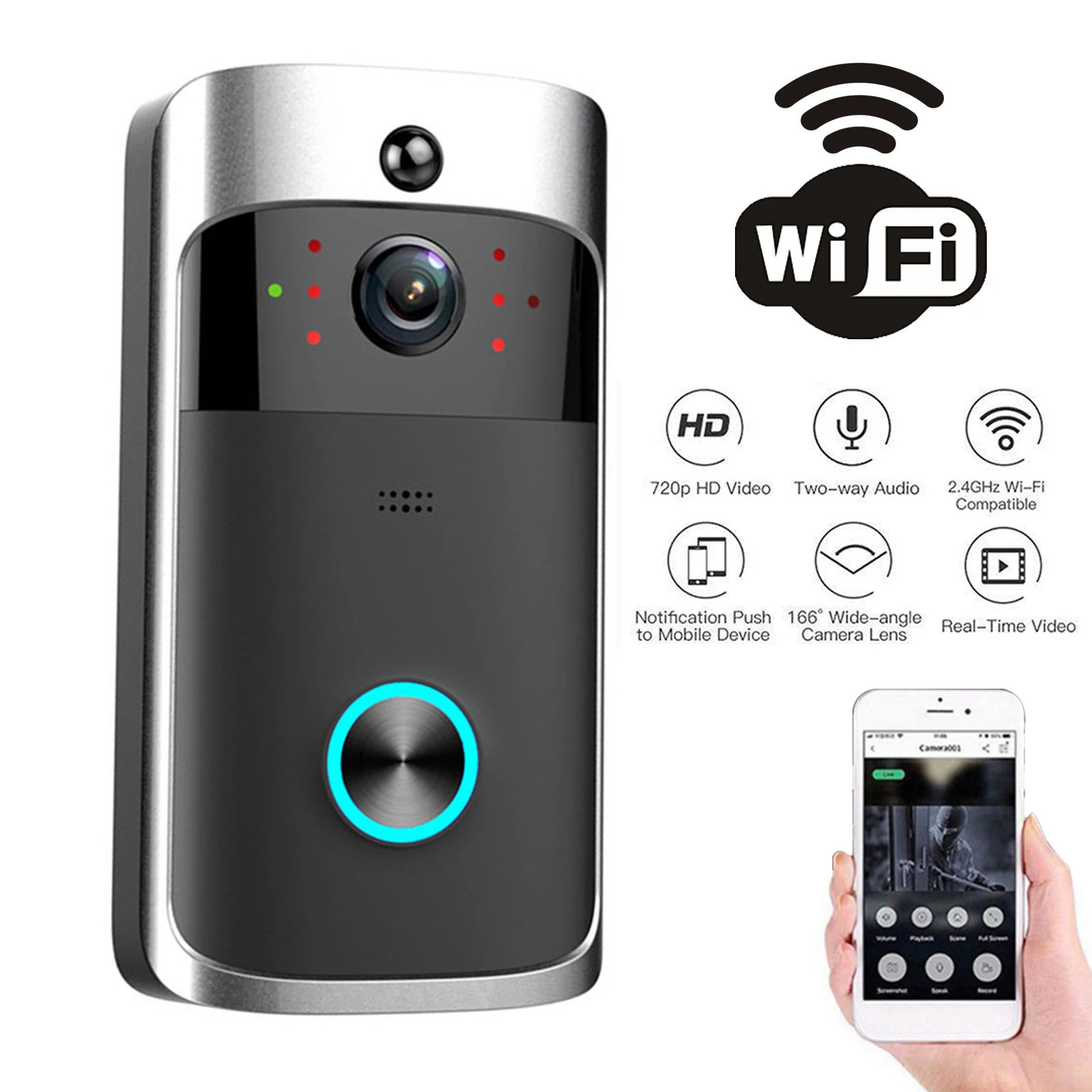 Smart Home Video Doorphone Ezviz - 2026 신형 V5 비디오 도어벨 와이파이