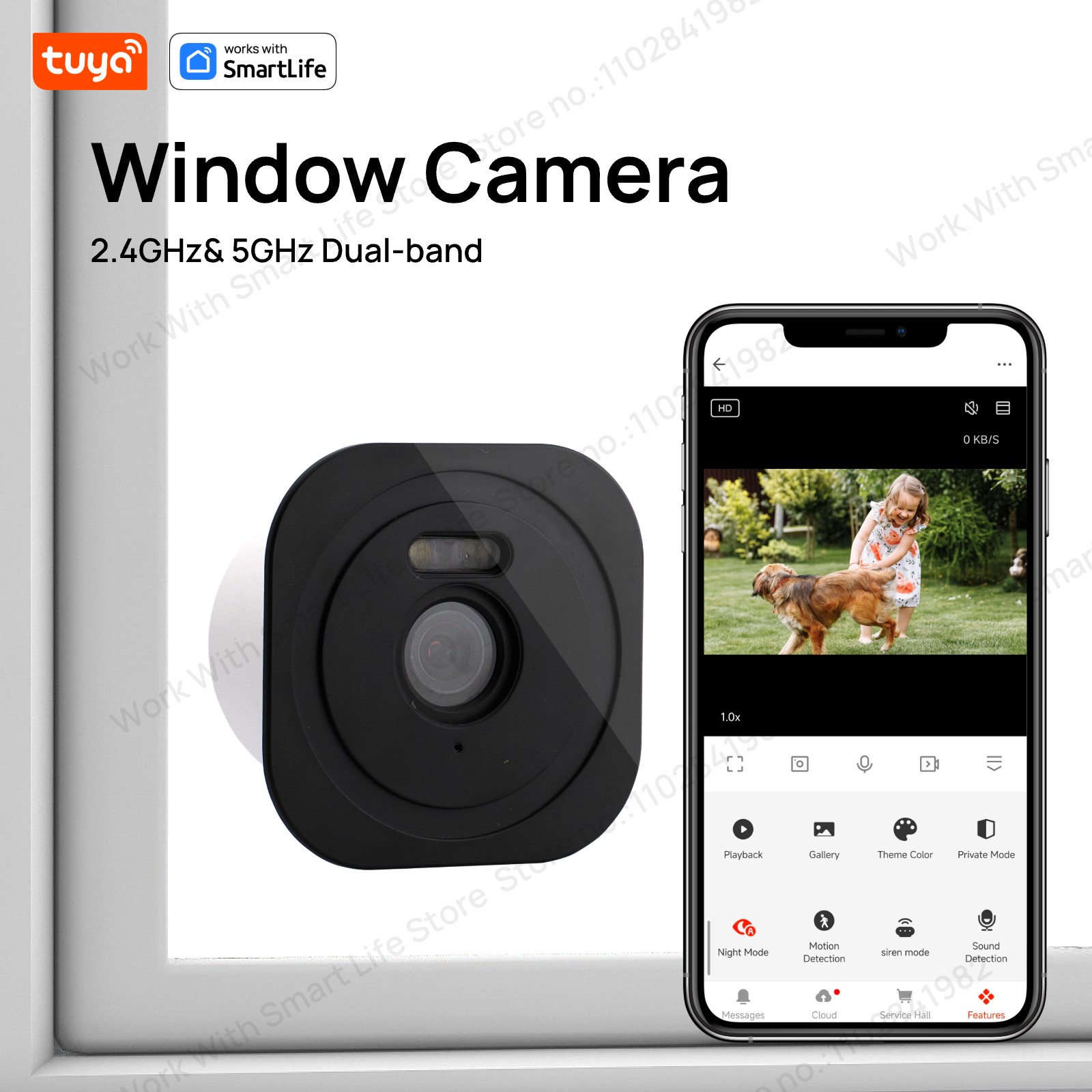 Smart Home Cctv Camera - 3MP 2K 투야 창문 카메라, 2.4GHz