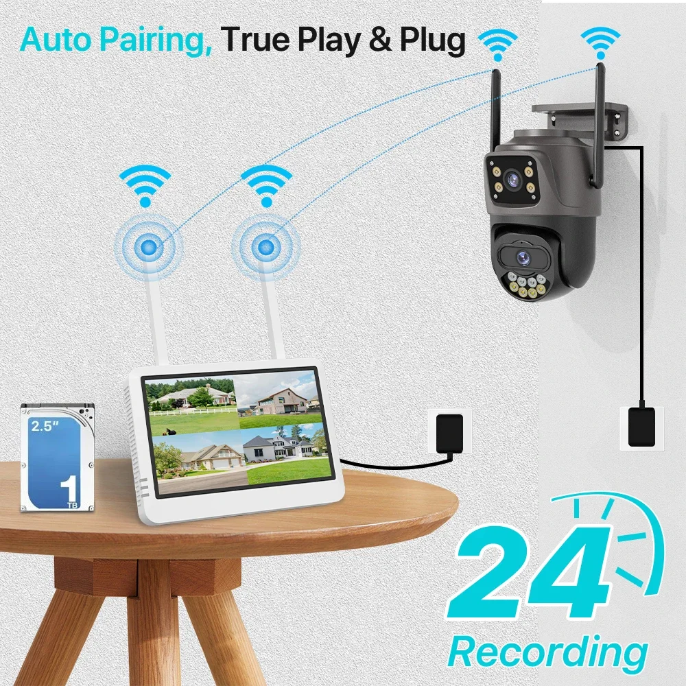 5MP 와이파이 보안 8채널 NVR 키트, 7인치 화면 - Security Ip Camera 리뷰 및 가격