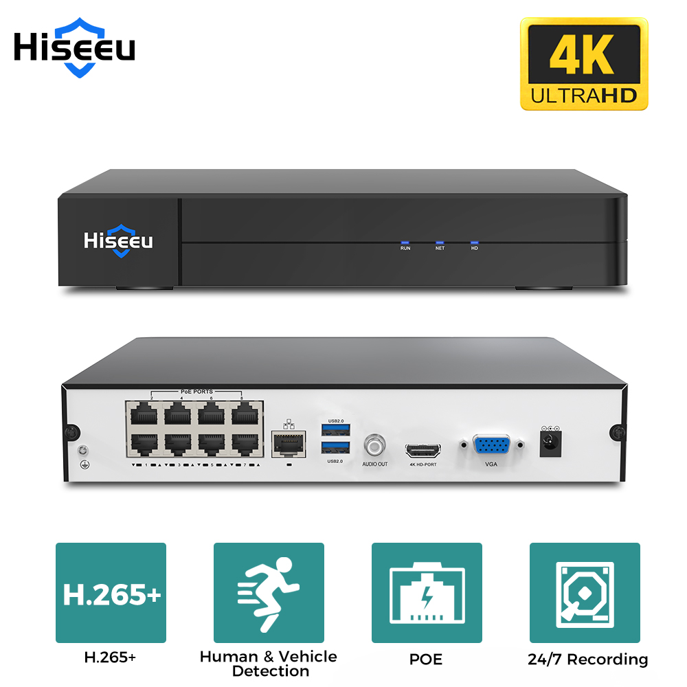 Hiseeu 8채널 4K PoE NVR 네트워크 비디오 - Security Ip Camera 리뷰 및 가격
