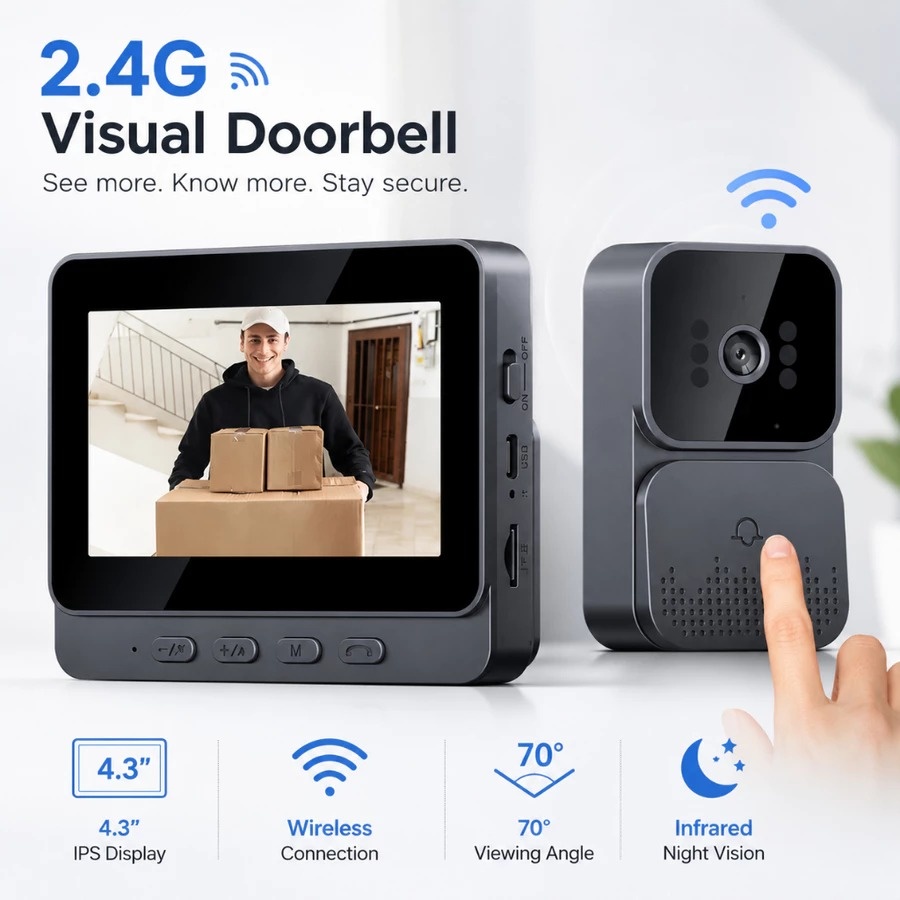    도어벨 카메라 스마트 홈 무선 4G 비디오 인터 - Smart Home Video Doorphone Ezviz 리뷰 및 가격