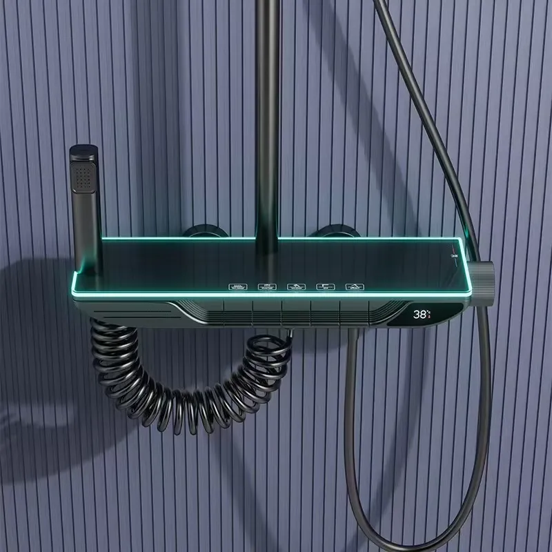 스마트 디지털 온도조절 샤워 세트 황동 피아노 키 욕실 - Smart Home Key 리뷰 및 가격